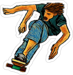 3 Arm Indie Skate Sticker