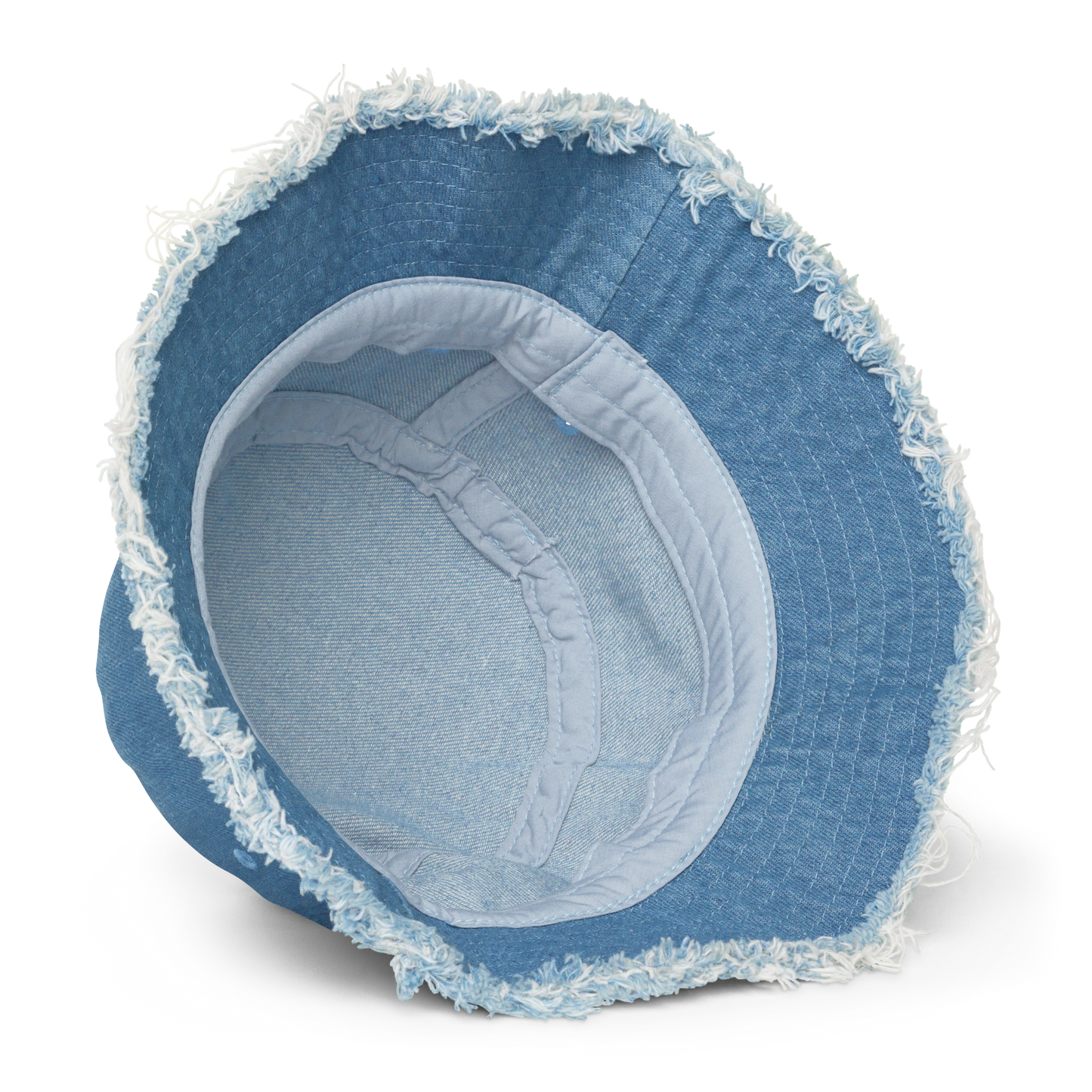 Winky Face Distressed Denim Bucket Hat